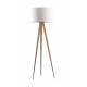 Lampe Tripod Bois Zuiver Luminaire Design sur Trépied Abat-Jour en Polyester Blanc 50x50x151cm