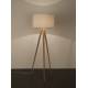 Lampe Tripod Bois Zuiver Luminaire Design sur Trépied Abat-Jour en Polyester Blanc 50x50x151cm
