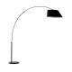 Lampadaire Arc Noir Zuiver Luminaire Design sur Pied en Métal Abat-Jour en Polyester 40x40x222,5cm