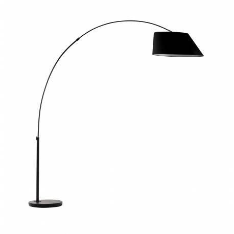 Lampadaire Arc Noir Zuiver Luminaire Design sur Pied en Métal Abat-Jour en Polyester 40x40x222,5cm