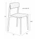 Lot de 2 Chaises Clive Noir Woody Assises de Table en Polypropylène 47x48x79cm