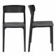 Lot de 2 Chaises Clive Noir Woody Assises de Table en Polypropylène 47x48x79cm