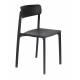 Lot de 2 Chaises Clive Noir Woody Assises de Table en Polypropylène 47x48x79cm