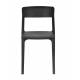 Lot de 2 Chaises Clive Noir Woody Assises de Table en Polypropylène 47x48x79cm