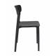Lot de 2 Chaises Clive Noir Woody Assises de Table en Polypropylène 47x48x79cm