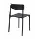 Lot de 2 Chaises Clive Noir Woody Assises de Table en Polypropylène 47x48x79cm