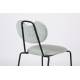 Lot de 2 Chaises Aspen Vert Clair Woody Assises de Table en Tissu et Acier 47x56,5x79cm
