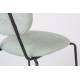 Lot de 2 Chaises Aspen Vert Clair Woody Assises de Table en Tissu et Acier 47x56,5x79cm