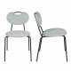 Lot de 2 Chaises Aspen Vert Clair Woody Assises de Table en Tissu et Acier 47x56,5x79cm