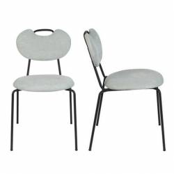 Lot de 2 Chaises Aspen Vert Clair Woody Assises de Table en Tissu et Acier 47x56,5x79cm