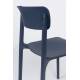 Lot de 2 Chaises Clive Bleu Foncé Woody Assises de Table en Polypropylène 47x48x79cm