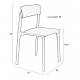 Lot de 2 Chaises Clive Bleu Foncé Woody Assises de Table en Polypropylène 47x48x79cm