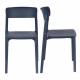 Lot de 2 Chaises Clive Bleu Foncé Woody Assises de Table en Polypropylène 47x48x79cm