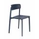 Lot de 2 Chaises Clive Bleu Foncé Woody Assises de Table en Polypropylène 47x48x79cm