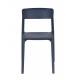 Lot de 2 Chaises Clive Bleu Foncé Woody Assises de Table en Polypropylène 47x48x79cm