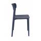 Lot de 2 Chaises Clive Bleu Foncé Woody Assises de Table en Polypropylène 47x48x79cm