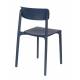 Lot de 2 Chaises Clive Bleu Foncé Woody Assises de Table en Polypropylène 47x48x79cm