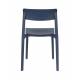 Lot de 2 Chaises Clive Bleu Foncé Woody Assises de Table en Polypropylène 47x48x79cm