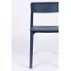 Lot de 2 Chaises Clive Bleu Foncé Woody Assises de Table en Polypropylène 47x48x79cm