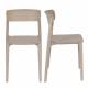 Lot de 2 Chaises Clive Marron Clair Woody Assises de Table en Polypropylène 47x48x79cm