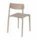 Lot de 2 Chaises Clive Marron Clair Woody Assises de Table en Polypropylène 47x48x79cm
