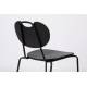 Lot de 2 Chaises Aspen Bois Noir Woody Assises de Table en Bois et Acier 47x56x78cm