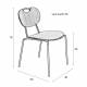 Lot de 2 Chaises Aspen Bois Noir Woody Assises de Table en Bois et Acier 47x56x78cm