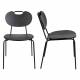 Lot de 2 Chaises Aspen Bois Noir Woody Assises de Table en Bois et Acier 47x56x78cm