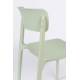 Lot de 2 Chaises Clive Vert Clair Woody Assises de Table en Polypropylène 47x48x79cm