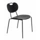Lot de 2 Chaises Aspen Bois Noir Woody Assises de Table en Bois et Acier 47x56x78cm