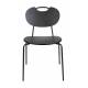 Lot de 2 Chaises Aspen Bois Noir Woody Assises de Table en Bois et Acier 47x56x78cm