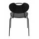 Lot de 2 Chaises Aspen Bois Noir Woody Assises de Table en Bois et Acier 47x56x78cm