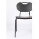 Lot de 2 Chaises Aspen Bois Noir Woody Assises de Table en Bois et Acier 47x56x78cm