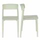 Lot de 2 Chaises Clive Vert Clair Woody Assises de Table en Polypropylène 47x48x79cm