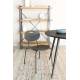 Lot de 2 Chaises Aspen Bois Noir Woody Assises de Table en Bois et Acier 47x56x78cm
