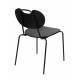 Lot de 2 Chaises Aspen Bois Noir Woody Assises de Table en Bois et Acier 47x56x78cm