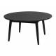 Table Basse Fabio Noir Woody Table d'Appoint Ronde Console de Salon en Bois de Frêne Noir 40x80x80cm