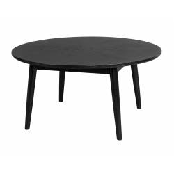 Table Basse Fabio Noir Woody Table d'Appoint Ronde Console de Salon en Bois de Frêne Noir 40x80x80cm
