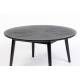 Table Basse Fabio Noir Woody Table d'Appoint Ronde Console de Salon en Bois de Frêne Noir 40x80x80cm