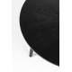 Table Basse Fabio Noir Woody Table d'Appoint Ronde Console de Salon en Bois de Frêne Noir 40x80x80cm