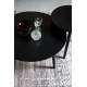 Table Basse Fabio Noir Woody Table d'Appoint Ronde Console de Salon en Bois de Frêne Noir 40x80x80cm