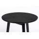 Bout de Canapé Fabio Noir Woody Table d'Appoint Ronde en Bois de Frêne Noir 50x50x50cm