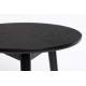 Bout de Canapé Fabio Noir Woody Table d'Appoint Ronde en Bois de Frêne Noir 50x50x50cm