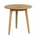 Bout de Canapé Fabio Naturel Woody Table d'Appoint Ronde en Bois de Chêne Naturel 50x50x50cm
