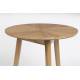 Bout de Canapé Fabio Naturel Woody Table d'Appoint Ronde en Bois de Chêne Naturel 50x50x50cm