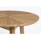 Bout de Canapé Fabio Naturel Woody Table d'Appoint Ronde en Bois de Chêne Naturel 50x50x50cm
