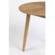 Bout de Canapé Fabio Naturel Woody Table d'Appoint Ronde en Bois de Chêne Naturel 50x50x50cm
