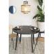 Table à Manger 100' Fabio Noir Woody Table de Repas Ronde en Bois de Frêne Noir 75x100x100cm