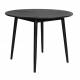 Table à Manger 100' Fabio Noir Woody Table de Repas Ronde en Bois de Frêne Noir 75x100x100cm