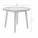 Table à Manger 100' Fabio Noir Woody Table de Repas Ronde en Bois de Frêne Noir 75x100x100cm